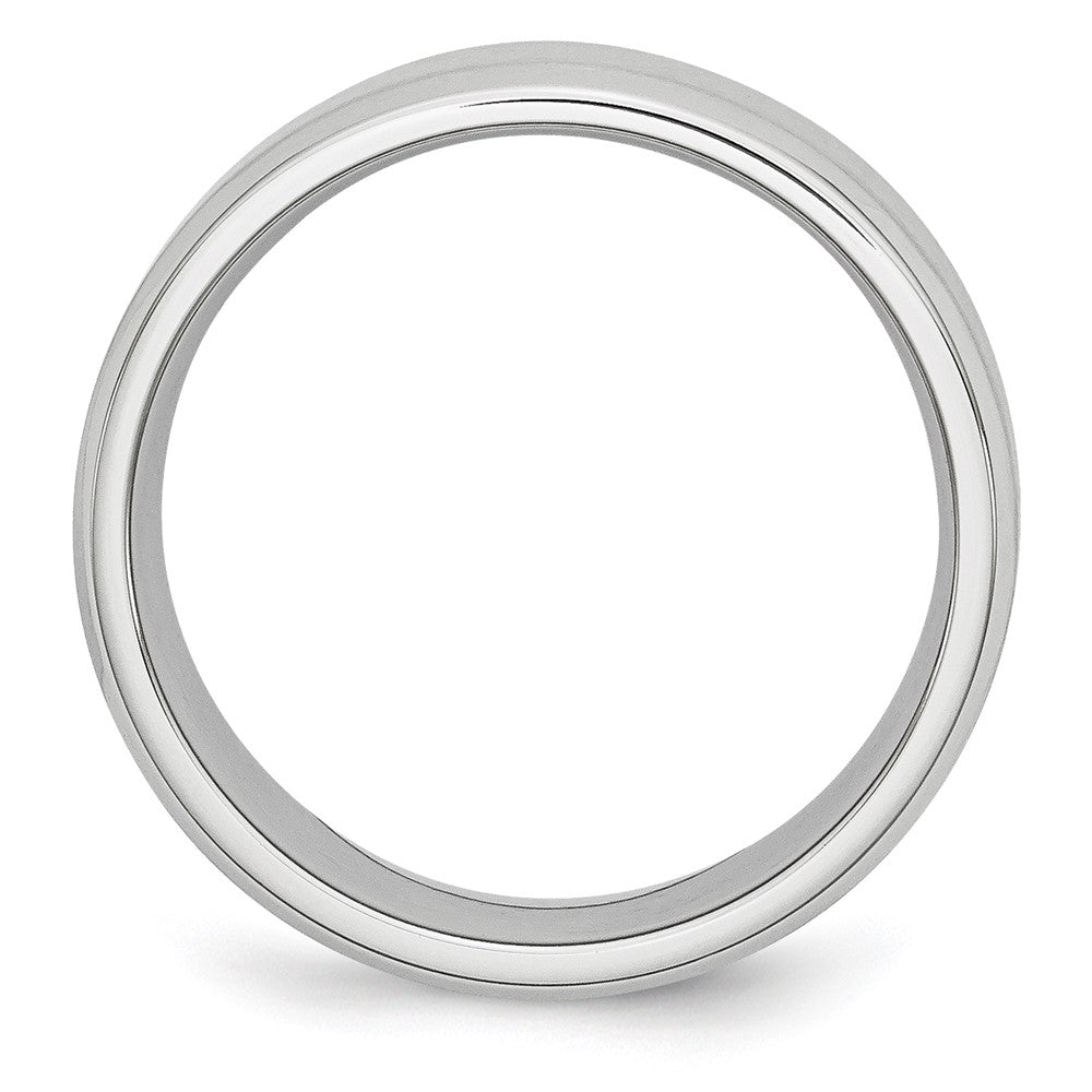 Cobalt Satin and Polished Beveled Edge 8mm Band Size - 11.5