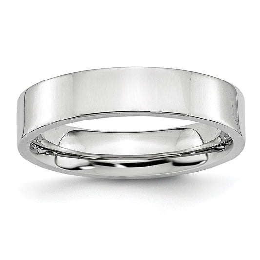 Cobalt Flat Polished 5mm Band Size - 13