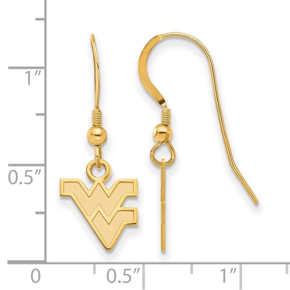 Women's West Virginia Mountaineers Gold Plated XS Dangle Earrings