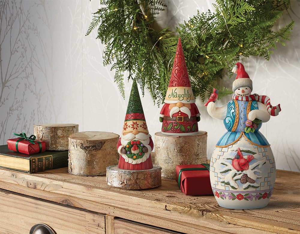Enesco Jim Shore Heartwood Creek Christmas Gnome with Wreath Figurine