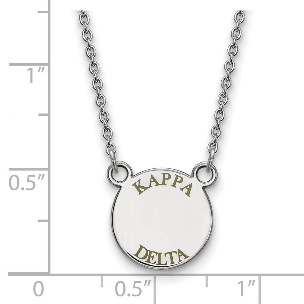 LogoArt Sterling Silver Kappa Delta Extra Small Enameled Pendant Necklace With 18 Inch