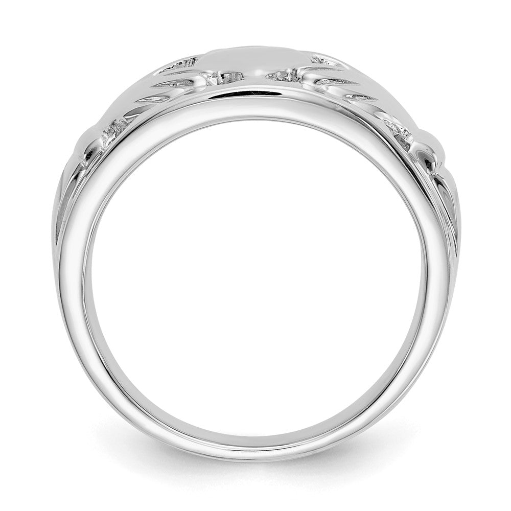14k White Gold Ladies Claddagh Ring Size 6.5