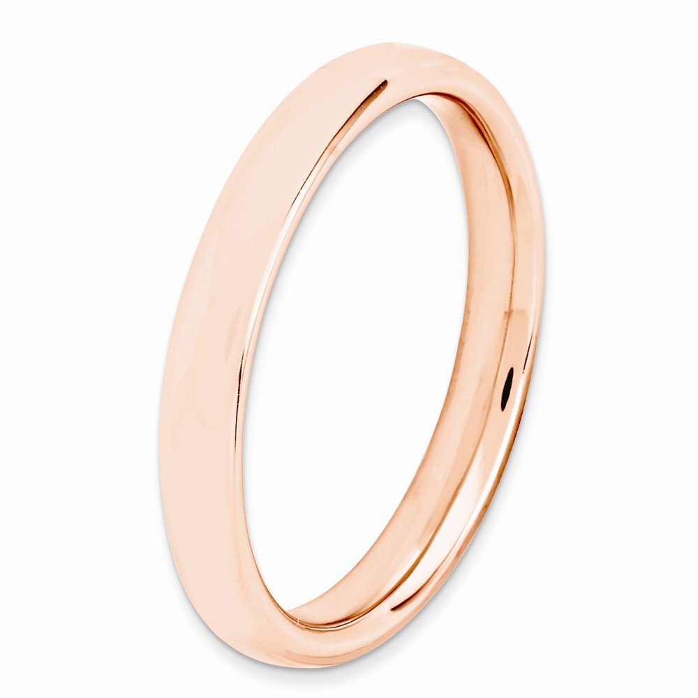 Sterling Silver Stackable Expressions Pink-plated Polished Ring Size -10