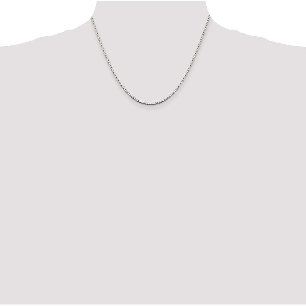 Sterling Silver Rhodium-plated 1.75mm Box Chain 18 Inches