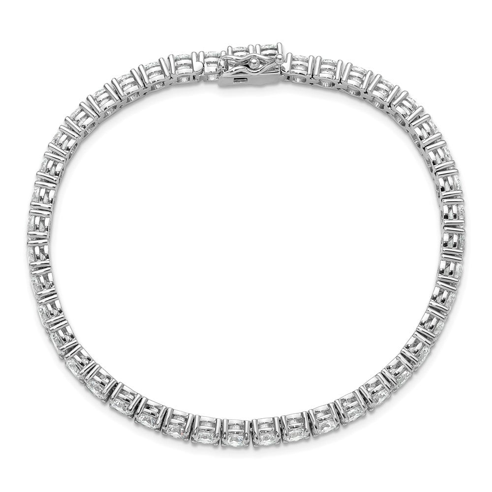 Sterling Shimmer Sterling Silver Rhodium-plated 4.5mm CZ 43 Stone 8 inch Bracelet 8 inches