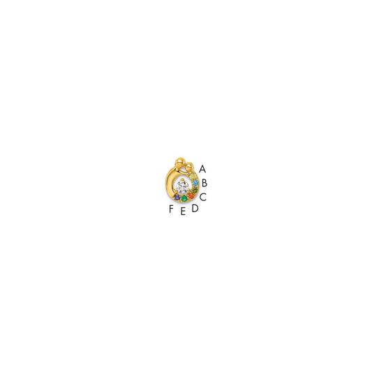 14k 6 Birthstone and Dia. Mother/Child Chain Slide Semi-mount
