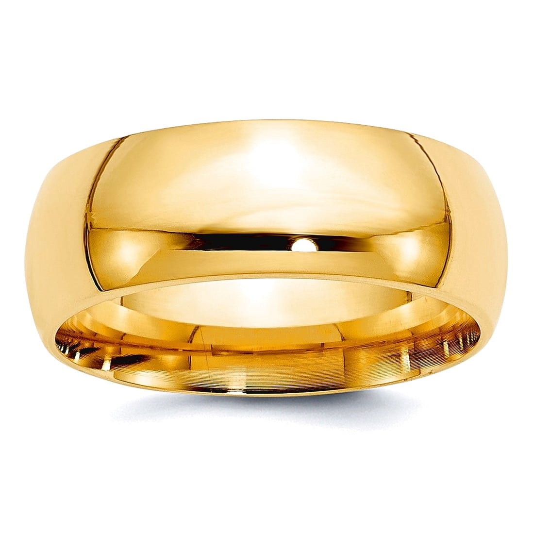 14k Yellow Gold 8mm Standard Weight Comfort Fit Wedding Band Size 9.5