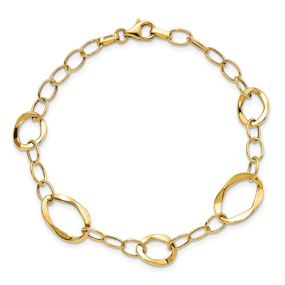 14K Polished Fancy Link Bracelet 7.5  inches