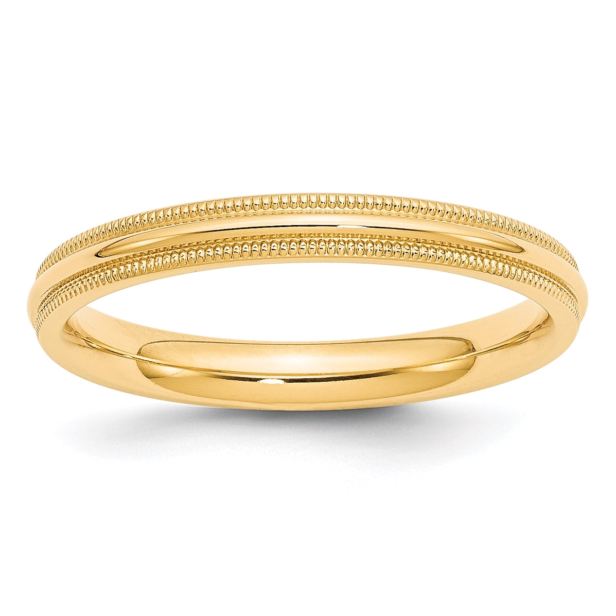 Primal Gold 14 Karat Yellow Gold 3mm Milgrain Comfort Fit Band Size 9