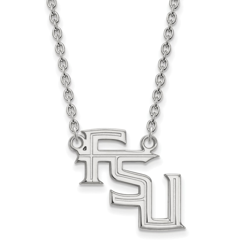 LogoArt Sterling Silver Florida State University Large Pendant Necklace Female Adult