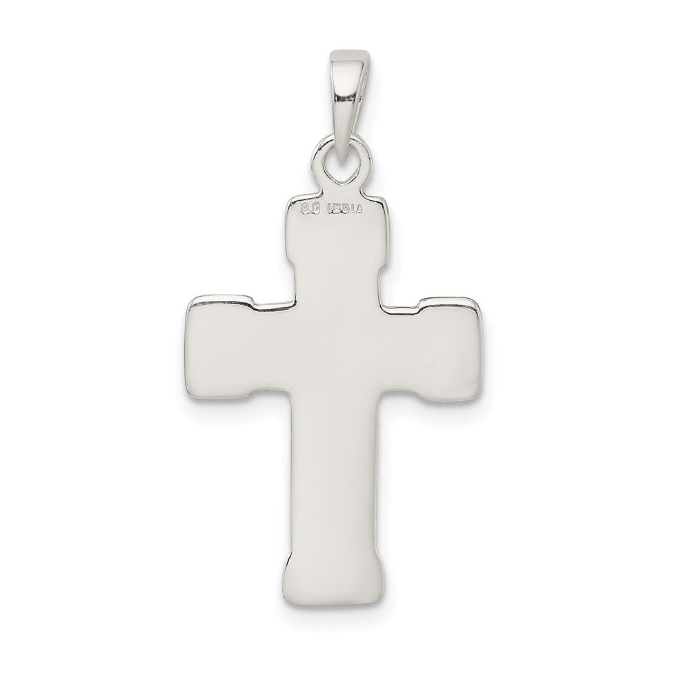 Sterling Silver Polished and Textured Crucifix Pendant