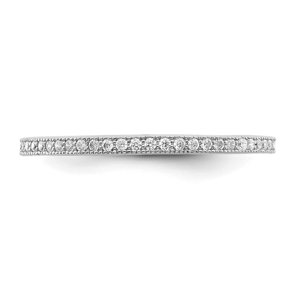 Sterling Silver Rhodium-plated Polished CZ Eternity Band