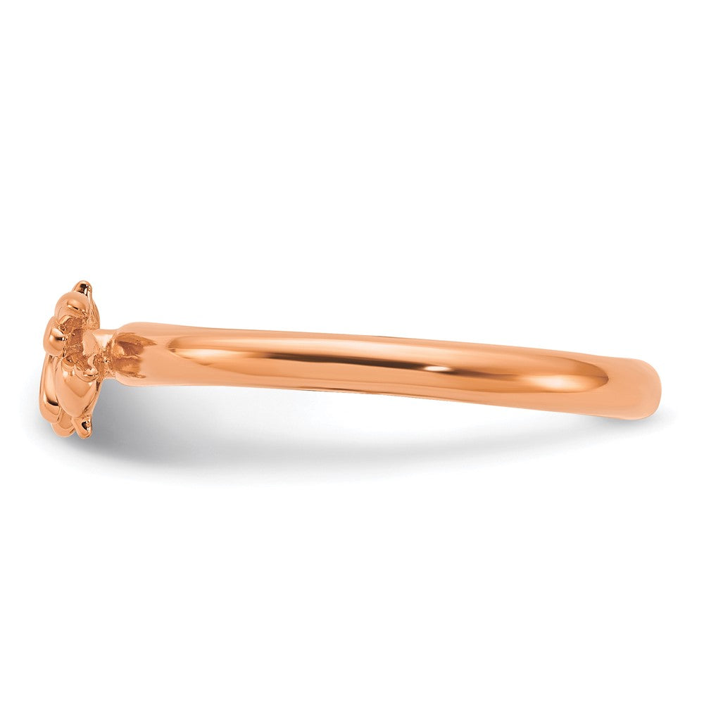 Sterling Silver Stackable Expressions Rose Gold-plated Bee Ring Size -5