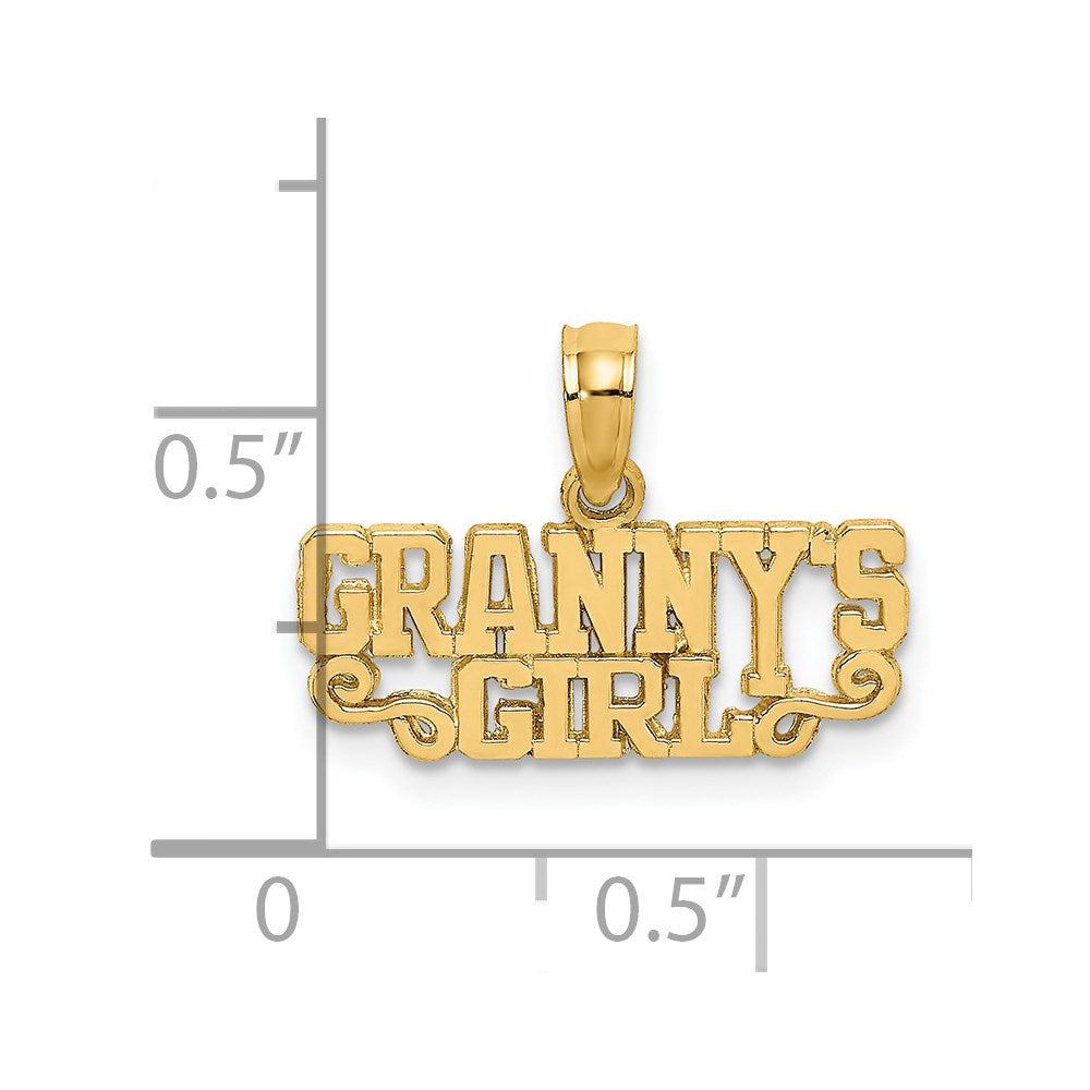 14K Polished GRANNY'S GIRL Charm