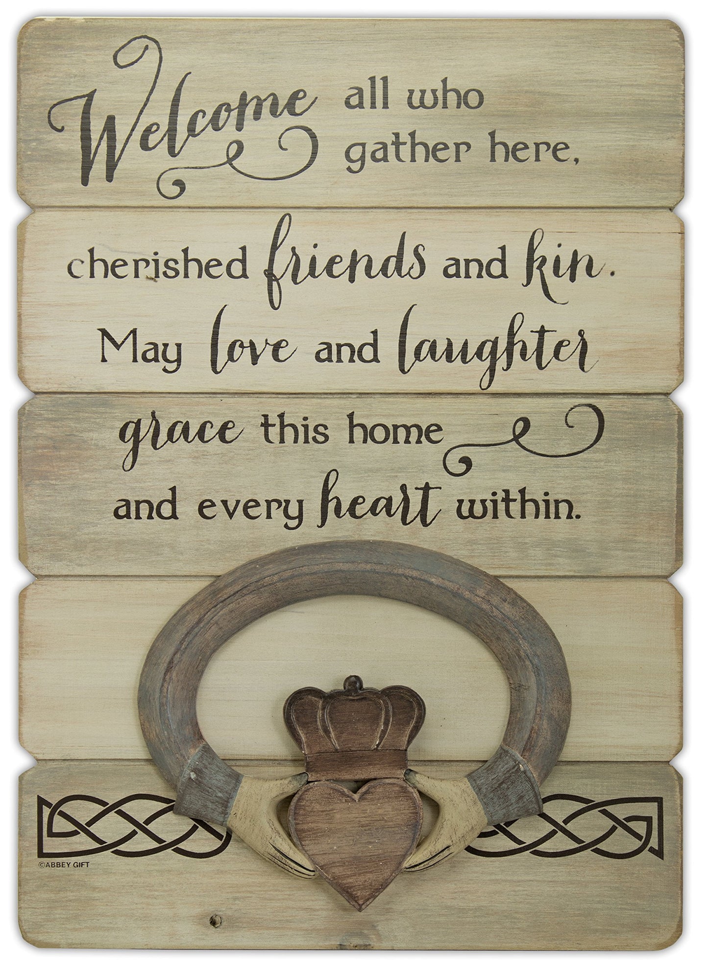Abbey Gift Irish Welcome Claddagh Wall Plaque