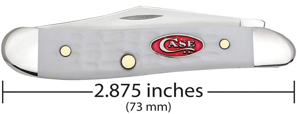 Case XX Knives Jigged White Delrin Peanut Stainless Pocket Knife