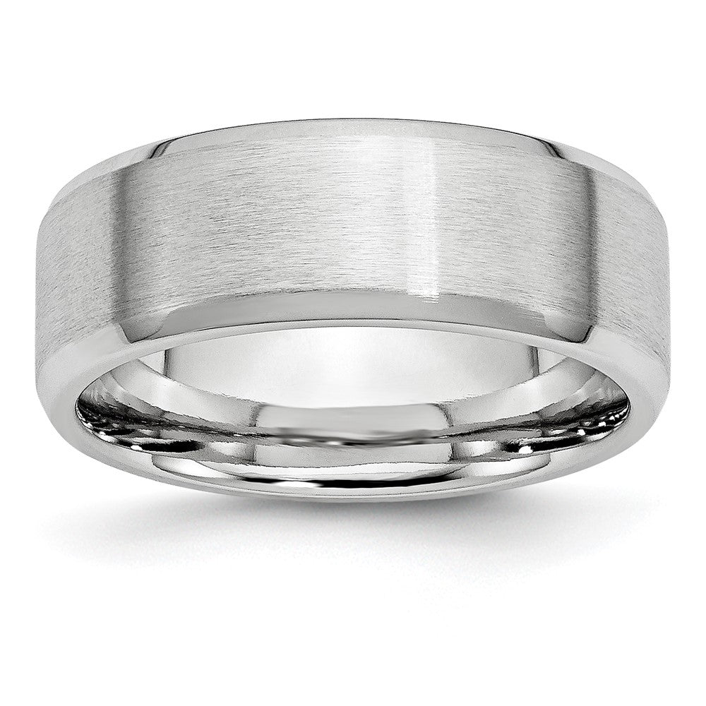 Cobalt Satin and Polished Beveled Edge 8mm Band Size - 10
