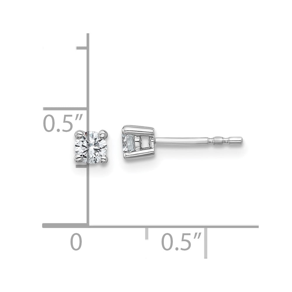 14k White Gold 1/3 ctw Certified Lab Grown Diamond VS/SI+ G+ Round 4 Prong Heavy Wt. Stud Earrings