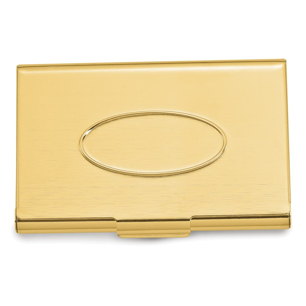 Brass Engravable Oval Top Business Card Case QGL8017