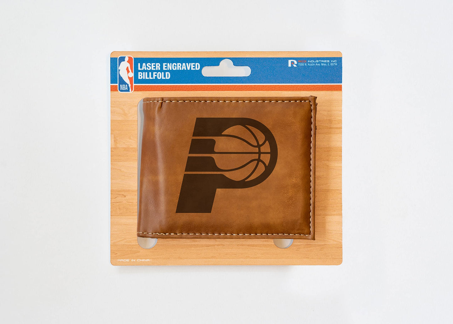 Indiana NBA Pacers Laser Engraved Brown Billfold Wallet