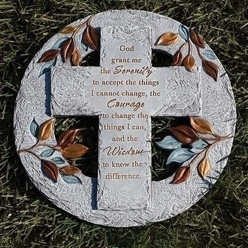 Home & Garden Serenity  Stepping Stone Plaque Polyresin Cross 14088