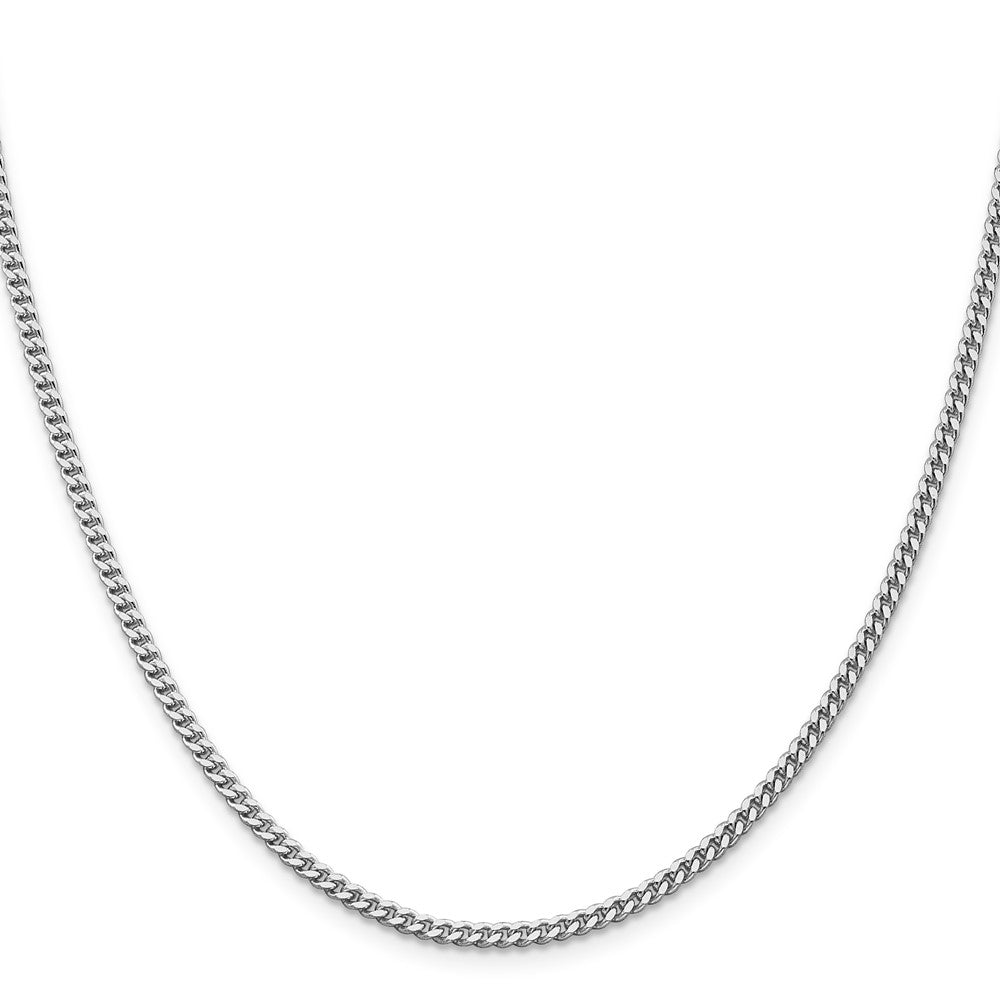 Sterling Silver Rhodium-plated 3mm Curb Chain 24 Inches
