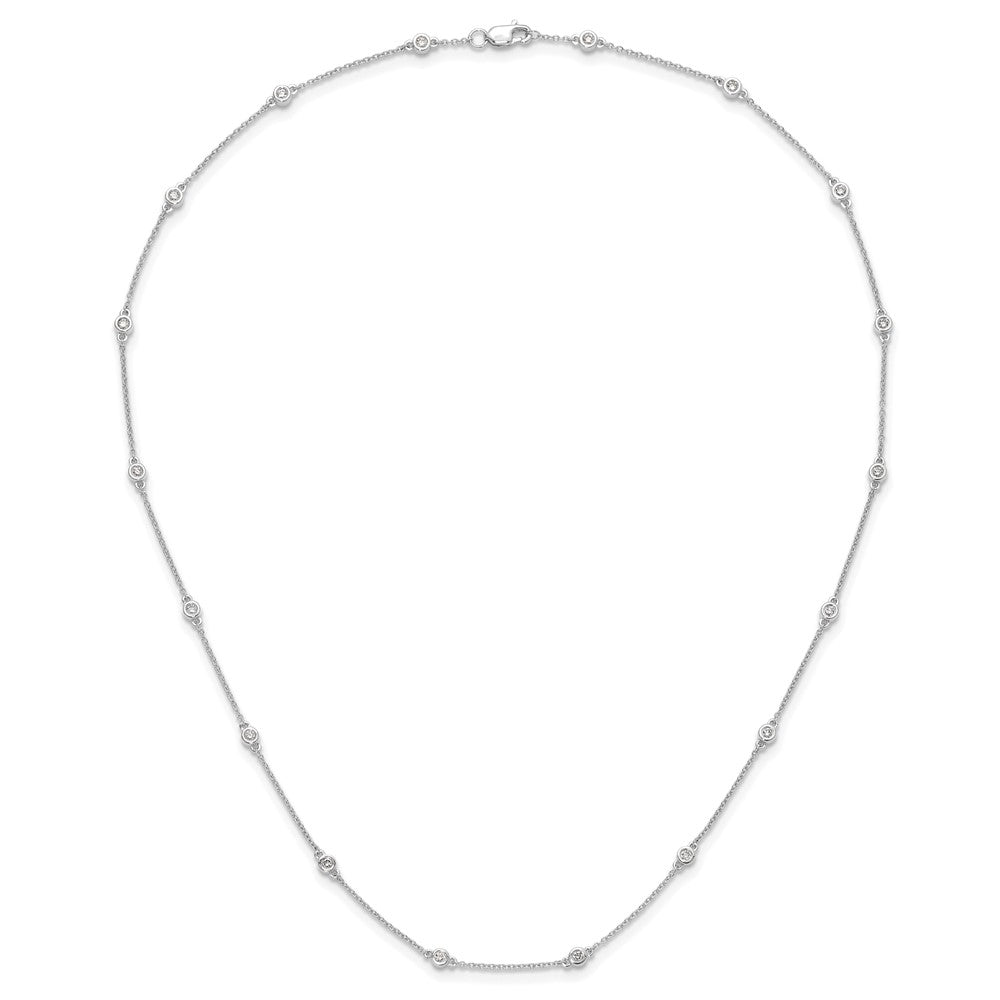 True Origin 14k White Gold 1/2 carat Lab Grown Diamond VS DEF Eighteen Station 18 inch Necklace