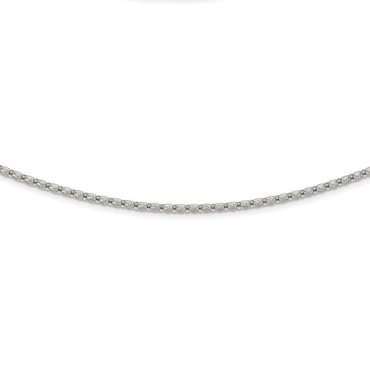 Sterling Silver Enclosed CZ Chain Necklace