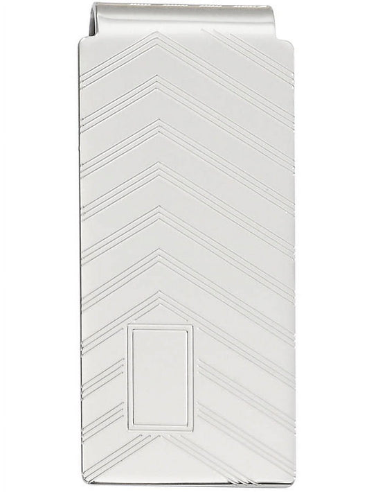 Primal Rhodium-plated Kelly Waters Angles Engraveable Hinged Money Clip