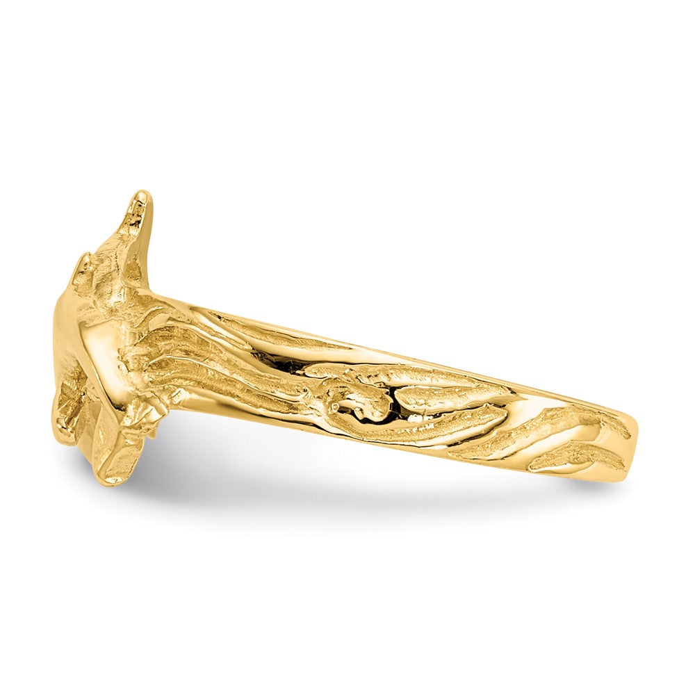 14k Gold Dolphin Toe Ring