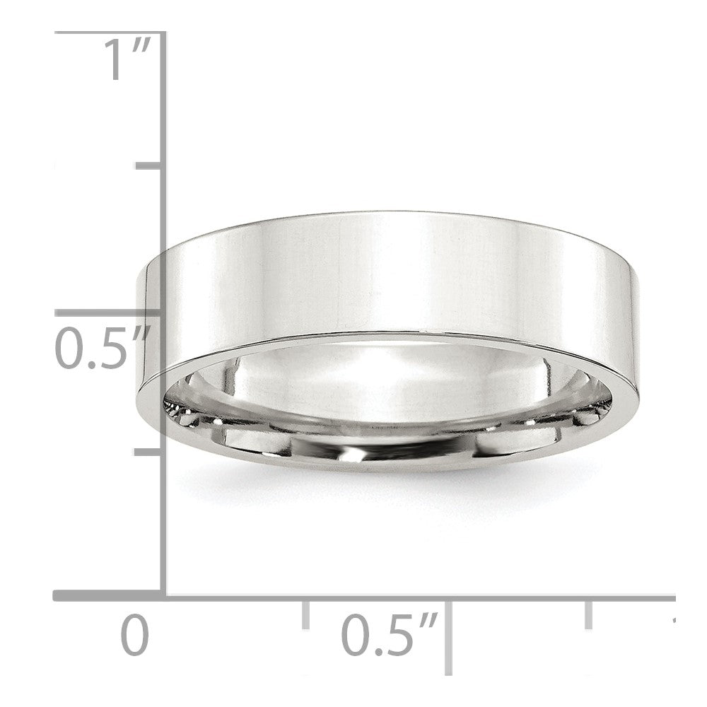 Sterling Silver 6mm Comfort Fit Flat Size 7.5 Band