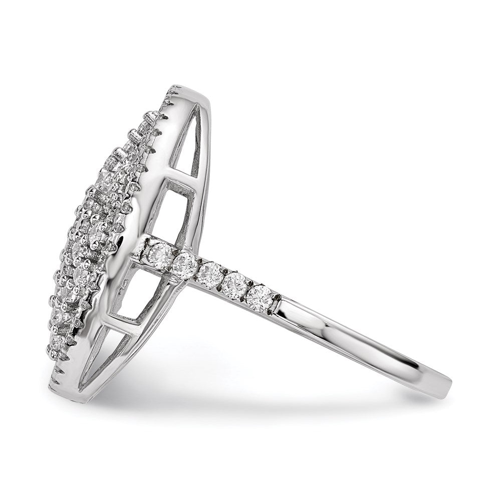Sterling Silver Rhodium-plated CZ Ring