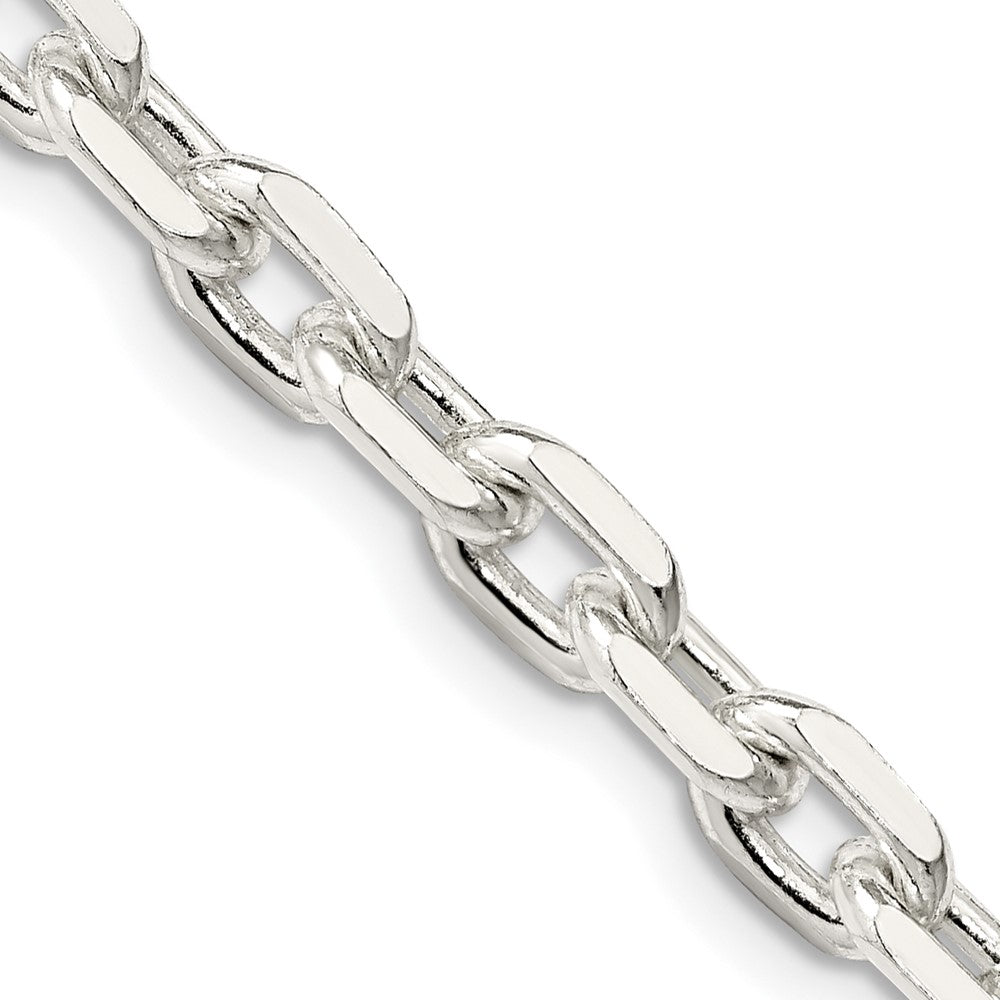 Sterling Silver 5.4mm Beveled Oval Cable Chain 20 Inches
