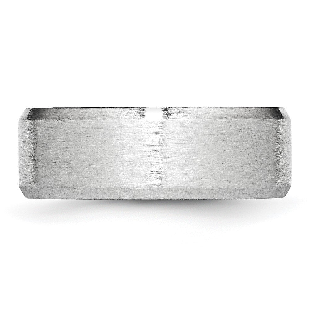 Cobalt Beveled Edge Satin 8mm Band Size - 9.5