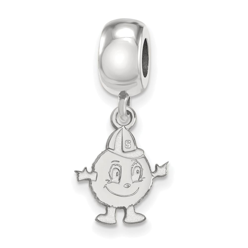 Sterling Silver Rhodium-plated LogoArt Syracuse University Mascot Small Dangle Bead Charm