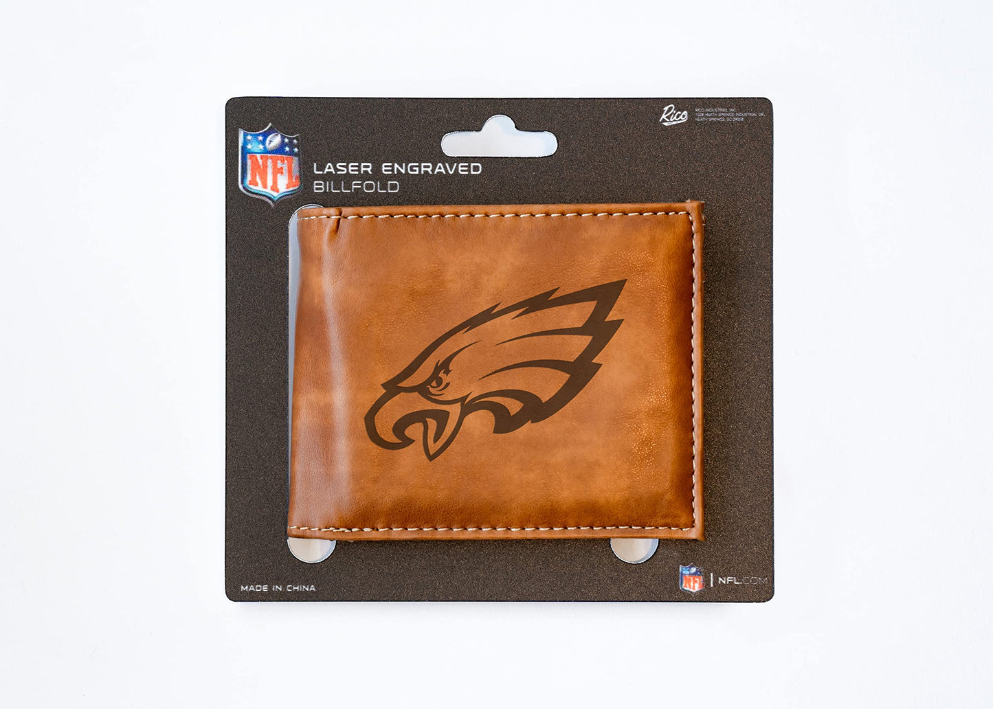 Rico Philadelphia Eagles Brown Laser Engraved Billfold