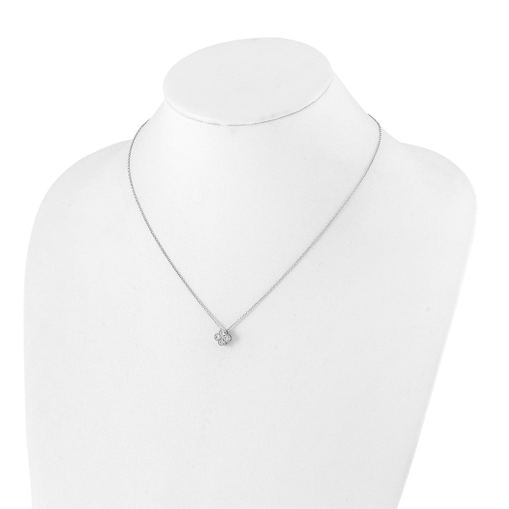 True Origin 14k White Gold 1/2 carat Lab Grown Diamond VS DEF 18 inch Bloom Floral Pendant Necklace