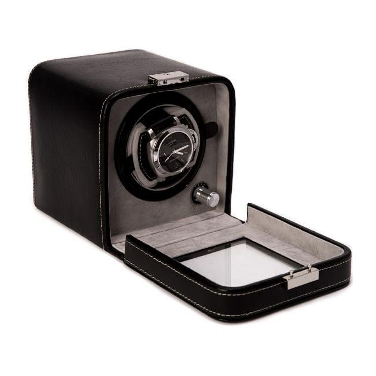 Black Leather Watch Winder - 6L x 5.25W x 5.5H in.