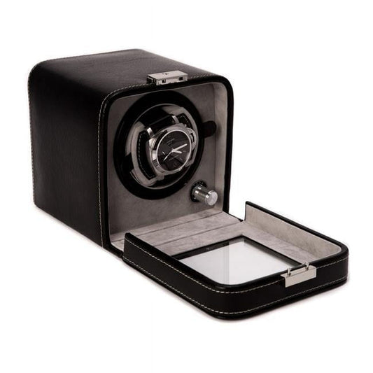 Black Leather Watch Winder - 6L x 5.25W x 5.5H in.