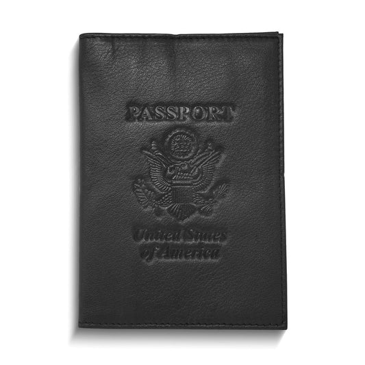 Genuine Cowhide Leather RFID-Blocking Passport Cover Case Holder & Wallet
