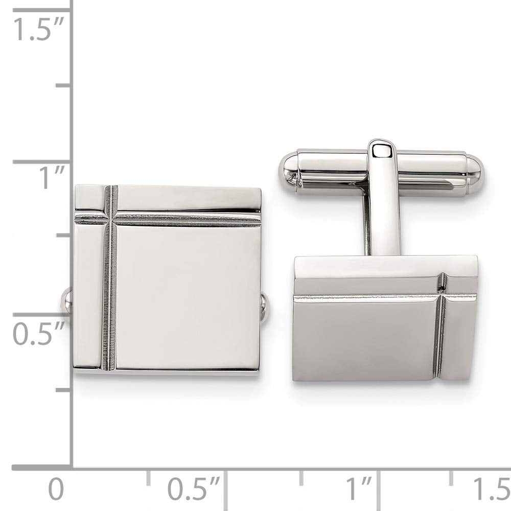 Stainless Steel Polished Cuff Links
