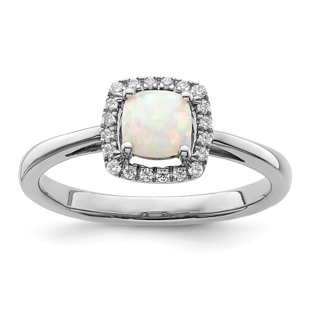 10kw ANT Created Opal and Diamond Ring
