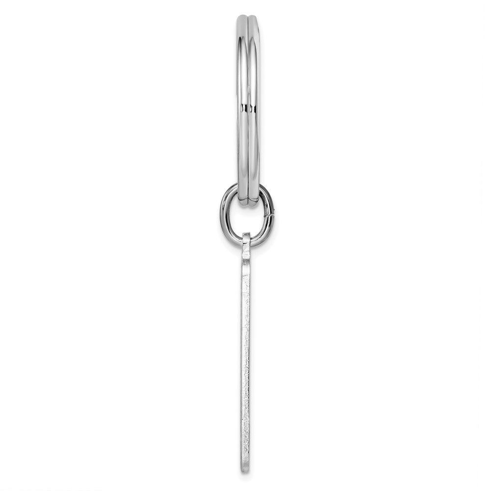 Rhodium-plated Kelly Waters Key Ring with Swirl Pattern Center