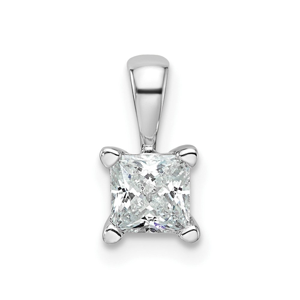 14k White Gold 1/2 carat Lab Grown Diamond VS/SI+ G+ 18 inch 4 Prong Pendant Necklace