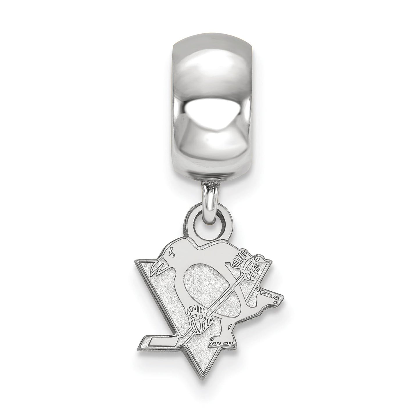 LogoArt SS030PEN Sterling Silver NHL Pittsburgh Penguins Dangle Bead Charm, Extra Small