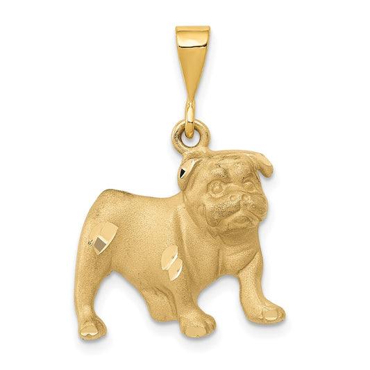 14k Bulldog Pendant Yellow Gold
