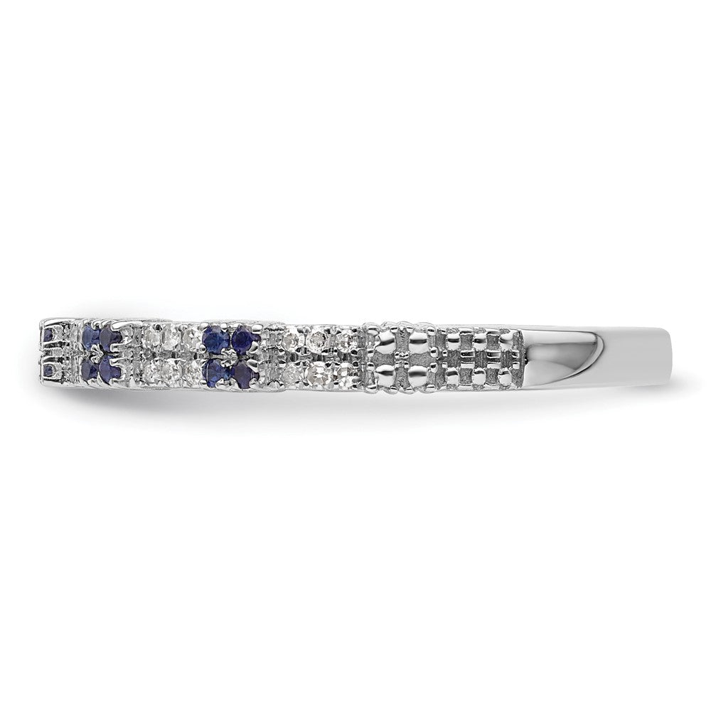 Sterling Silver Stackable Expressions Created Sapphire & Diamond Ring