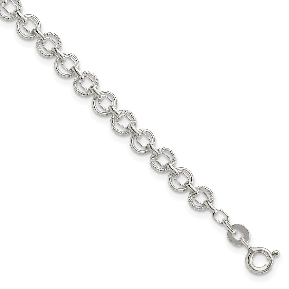 Sterling Silver 5mm Fancy Bracelet 7.25 inches