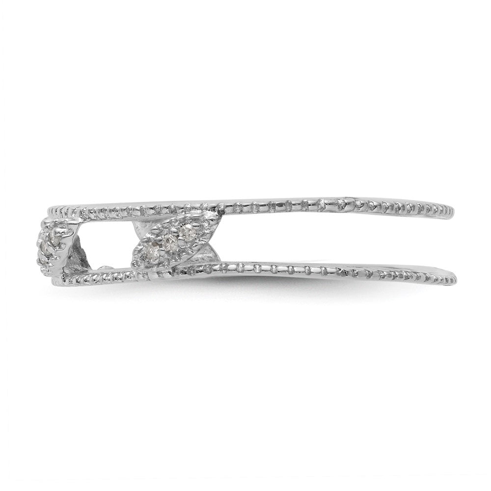 Sterling Silver Stackable Expressions Rhodium-plated Diamond Jacket Ring Size -10