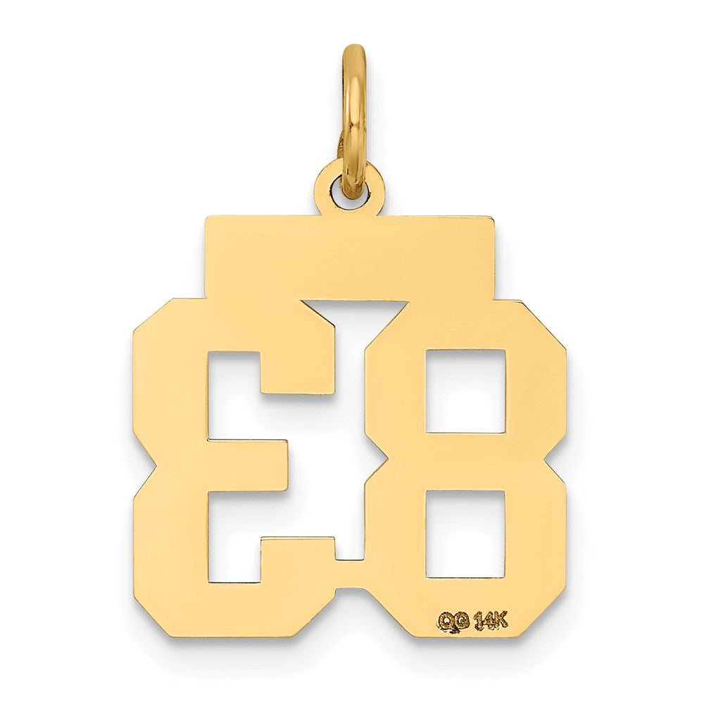 14k Small Satin Number 83 Charm